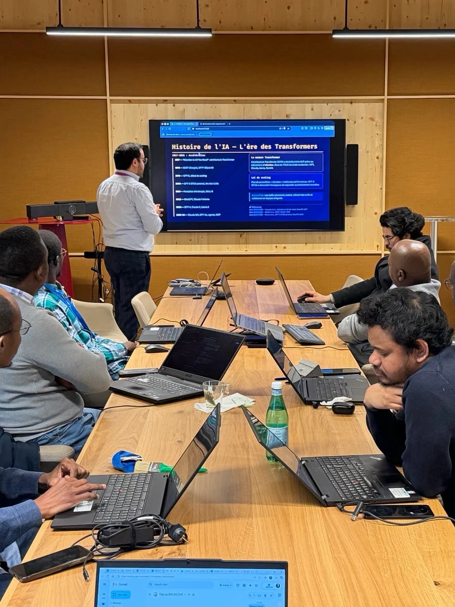 An AI training session at Adservio
