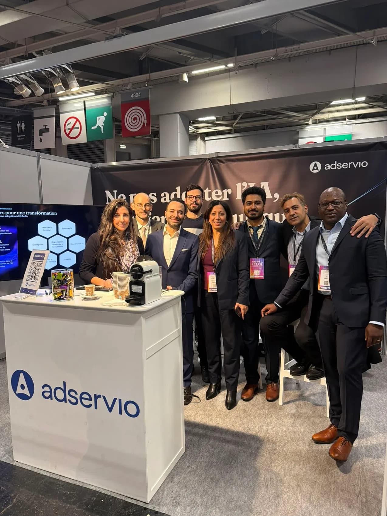 Team at a tech trade show