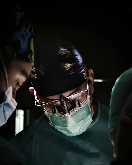 A surgeon at work in theatre